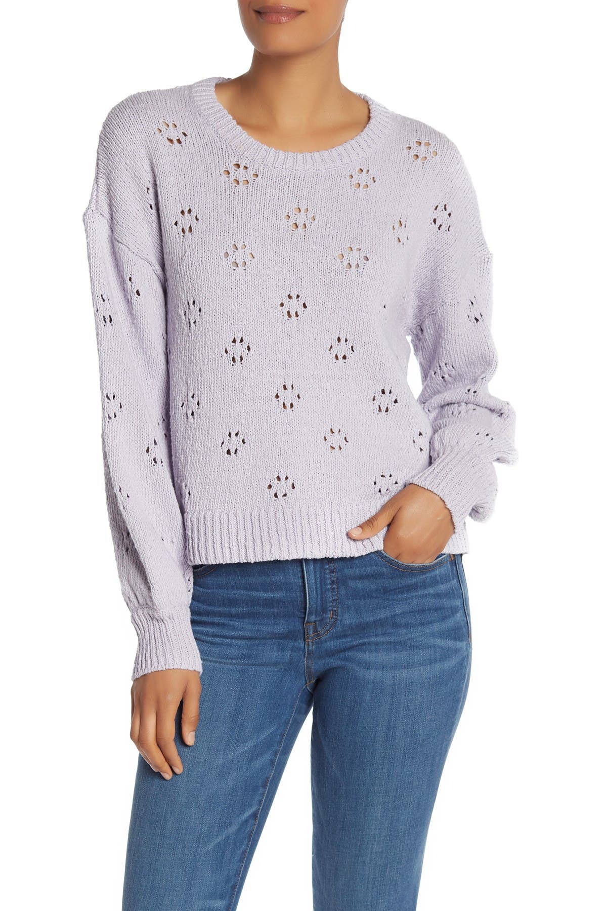 madewell floral pointelle pullover sweater