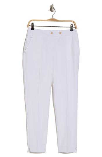 Shop Calvin Klein Vented Hem Tapered Pants In White