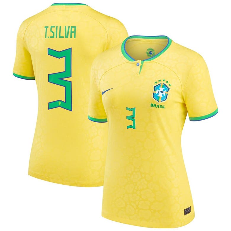 Nike Thiago Silva Yellow Brazil National Team 2022/23 Replica Home Jersey