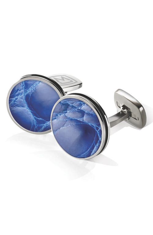 Shop M Clip M-clip® Alligator Cuff Links In Stainless Steel/dark Blue