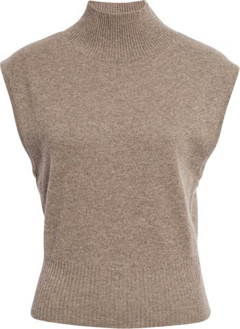 Reformation Arco Cashmere Sleeveless Turtleneck Sweater