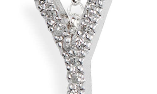 Meshmerise Bezel Diamond Initial Chain Necklace In White-y