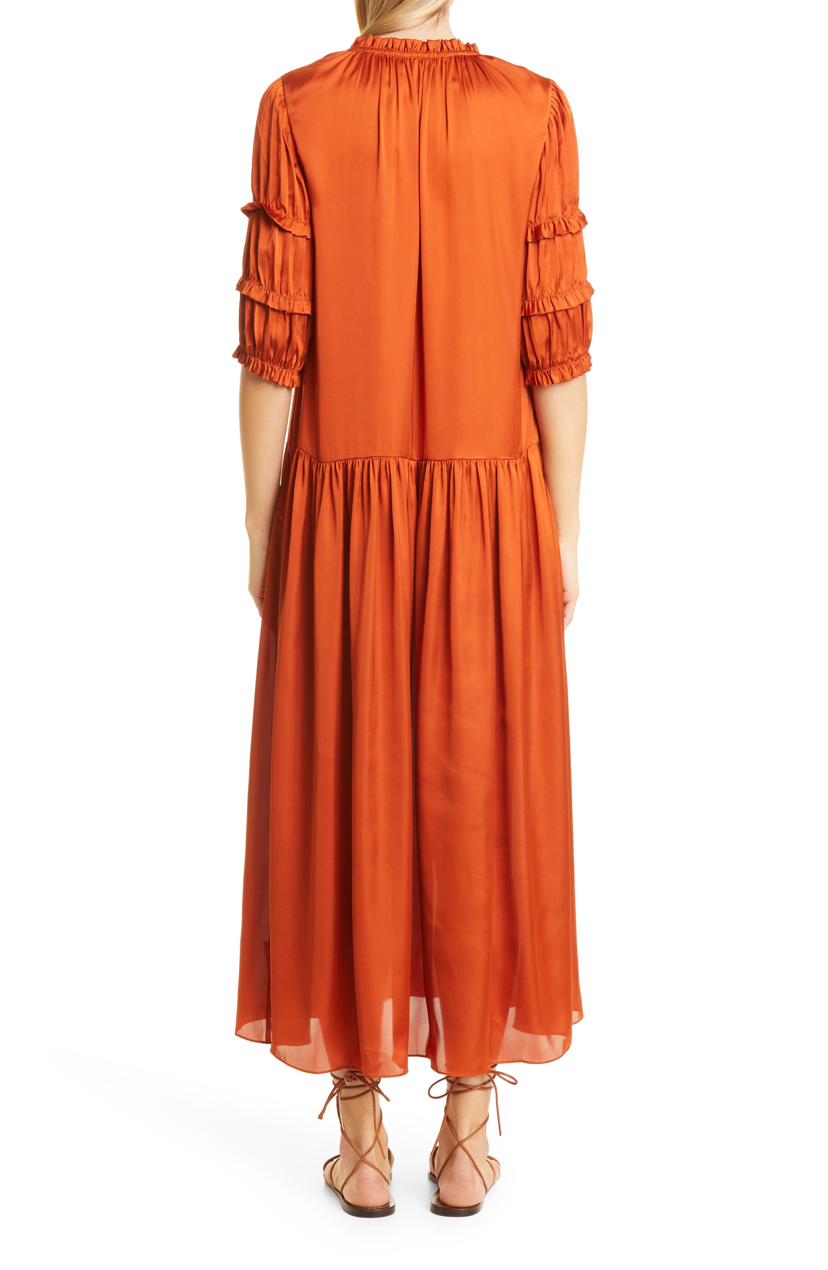 Rebecca Taylor Drop Waist Satin Dress 