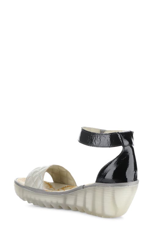 Shop Fly London Yaru Platform Wedge Sandal In Silver/black