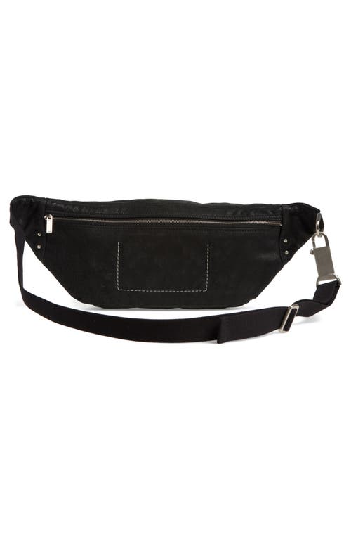 Rick Owens Geo Leather Belt Bag In Black