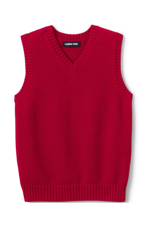 Shop Lands' End School Uniform Kids Cotton Modal Sweater Vest In Red