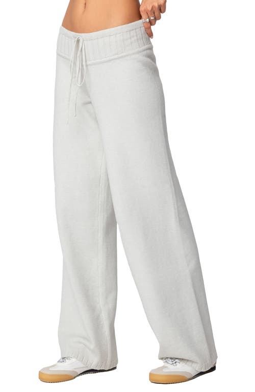 Edikted Russel Straight Leg Knit Pants In Light-gray