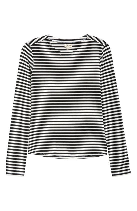Shop L Agence Tess Stripe T-shirt In Black/ White Stripe