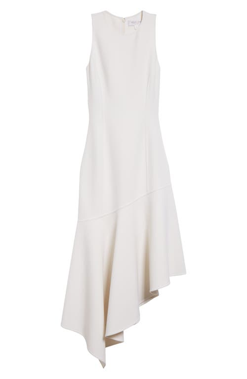 Michael Kors Asymmetrical Draped Midi Dress In Ivory