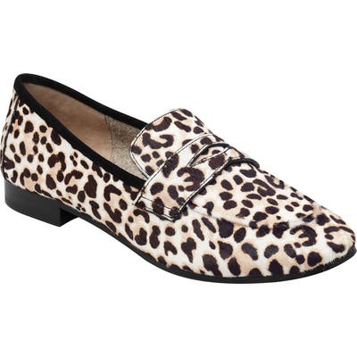 Marc Fisher Ltd Chang Genuine Calf Hair Penny Loafer- White