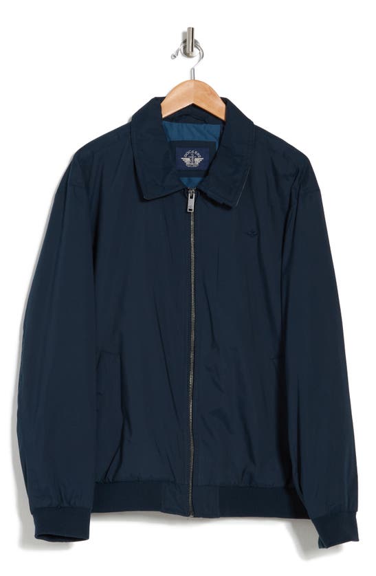 Dockers Micro Twill Golf Bomber Jacket In Navy