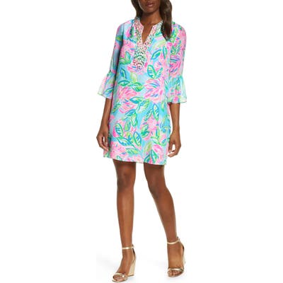 Lilly Pulitzer Elenora Floral Silk Shift Dress, Blue/green