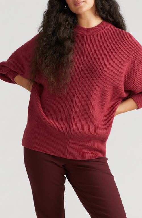 Universal Standard Margeurite Rib Dolman Sleeve Sweater In Savvy Red