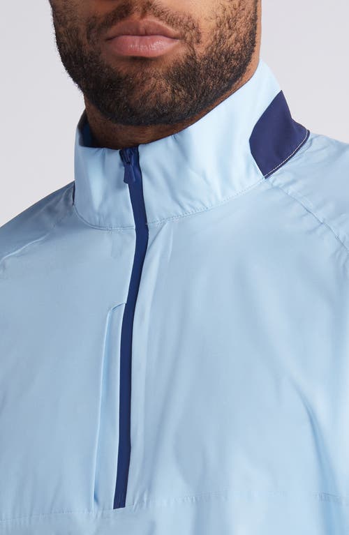 Johnnie-o Stealth Stowable Short Sleeve Pullover Rain Jacket In Maliblu