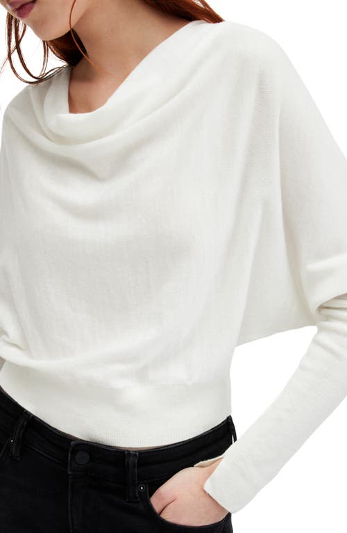 Shop Allsaints Ridley Merino Wool Cowl Neck Sweater In Chalk White