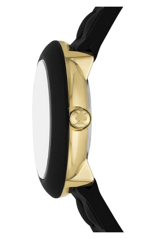 Shop Kate Spade Mini Park Row Silicone Strap Watch, 28mm In Black