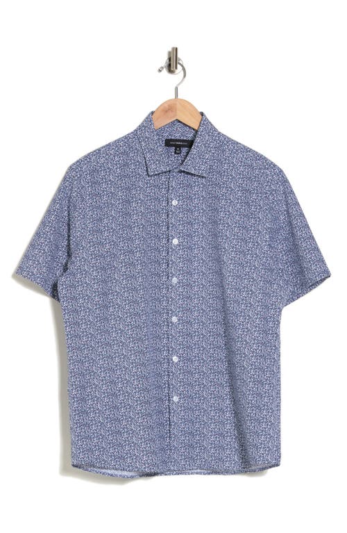 Shop Westzeroone Bowfin Short Sleeve Button-up Shirt In Blue/white