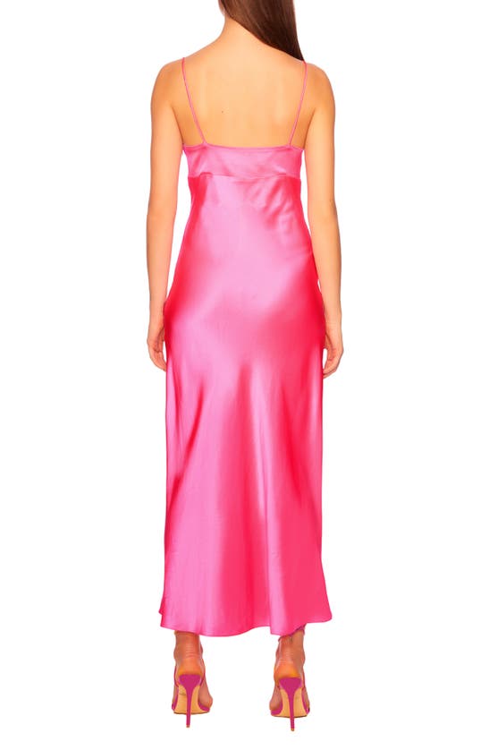 Shop Susana Monaco Square Wire Bias Cut Silk Slipdress In Shocking Pink