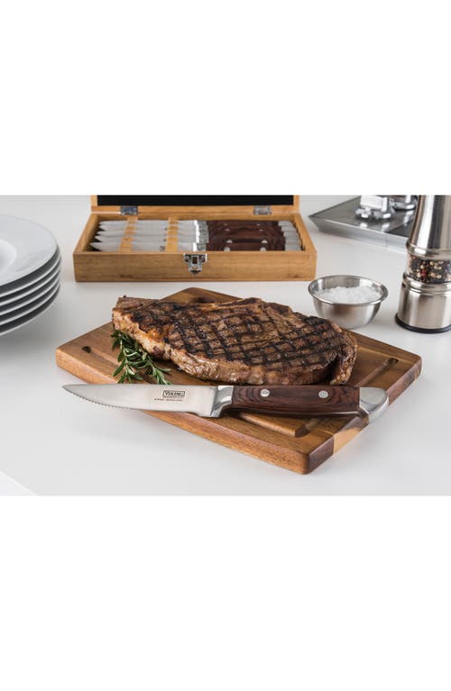 Shop Viking Steakhouse 6-piece Pakka Wood Steak Knife Set In Red