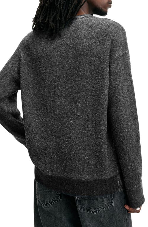 Shop Allsaints Fayde Logo Alpaca & Wool Blend Sweater In Washed Black