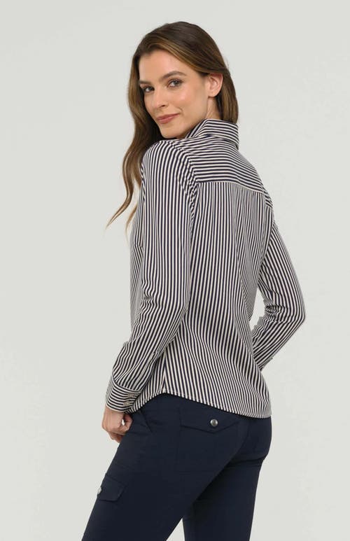 Shop Anatomie Tania Top In Stone/navy Stripe