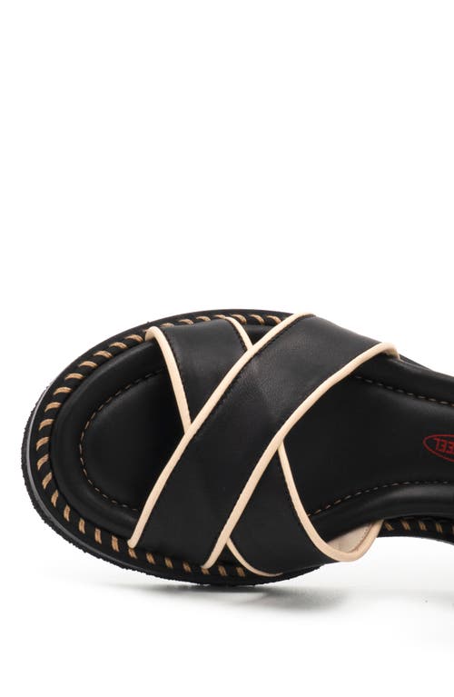 Amalfi By Rangoni Montecarlo Wedge Sandal In Black/sand Parma Combo