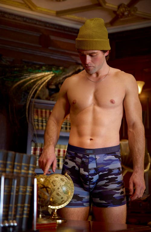 Saxx Vibe Xtra Super Soft Boxer Briefs In Cloudbank Camo-navy