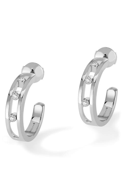 Messika Creoles Move Huggie Hoop Earrings in White Gold at Nordstrom