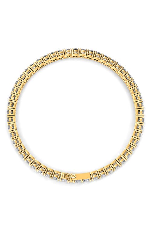 Hautecarat 7.00 Ctw 4 Prong Round Cut Tennis Bracelet In Yellow Gold