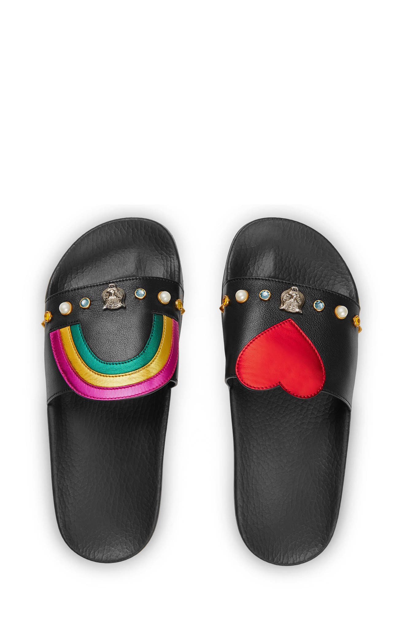 rainbow gucci slides