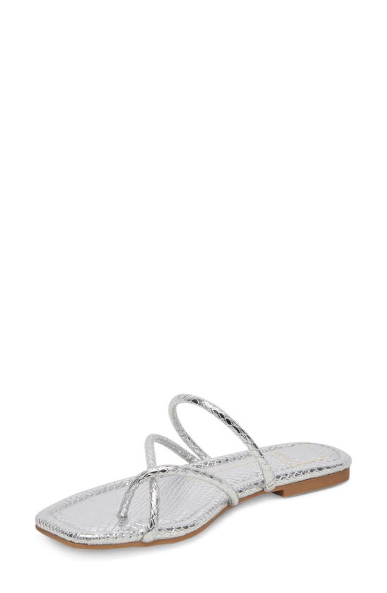 Shop Dolce Vita Leanna Slide Sandal In Silver Embossed Stella