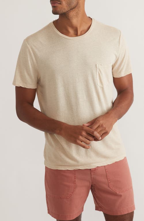 Heathered Hemp & Cotton Pocket T-Shirt in Sand