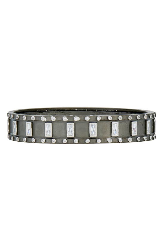 Freida Rothman Streets Of Brooklyn Hinge Bangle Bracelet In Silver/white