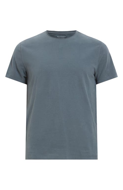 Shop Allsaints Bodega Stretch Jersey T-shirt In Ashy Blue