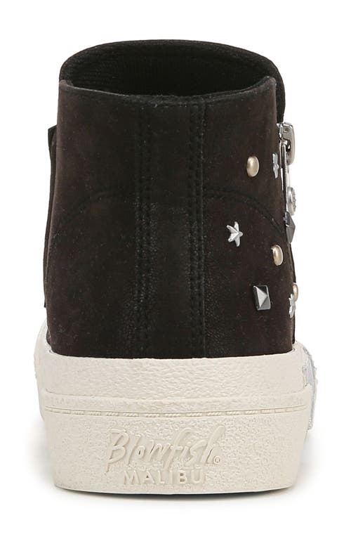 Blowfish Footwear Blowfish Malibu Wave High Top Sneaker In Black Oiled Faux Leather