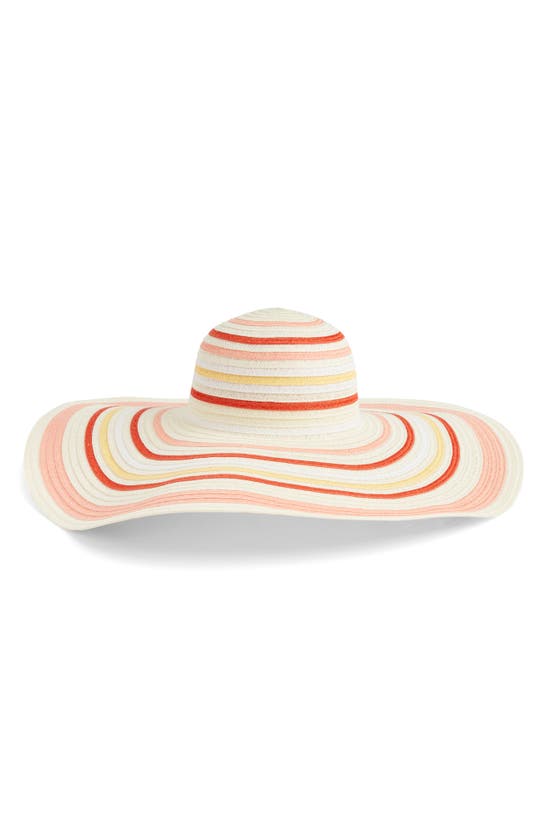 Shop Nordstrom Stripe Packable Floppy Straw Sun Hat In Ivory Combo
