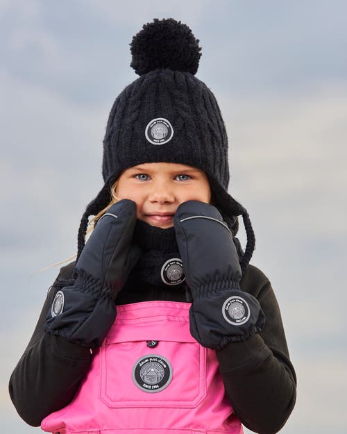 Deux Par Deux Kids Unisex Solid Mittens Black In Anthracite