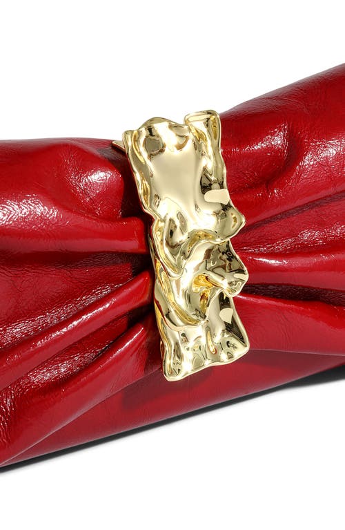 Shop Alexis Bittar Ribbon Leather Shoulder Bag In Rouge