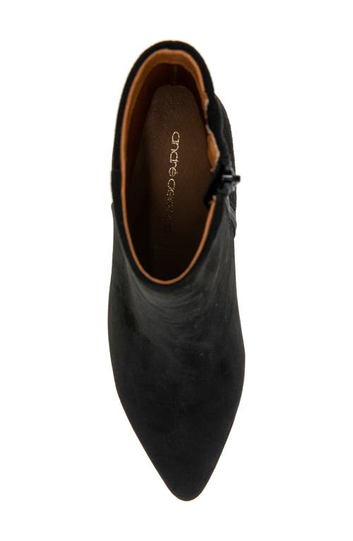 Andre Assous André Assous Winter Water Resistant Pointed Toe Bootie In Black Suede