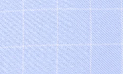 Duchamp Tailored Fit Cotton Windowpane Dress Shirt In Blue