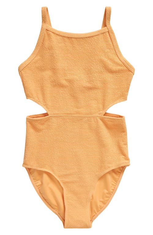 zella Kids' Paradise Cutout One-Piece Swimsuit Coral Beads at Nordstrom,
