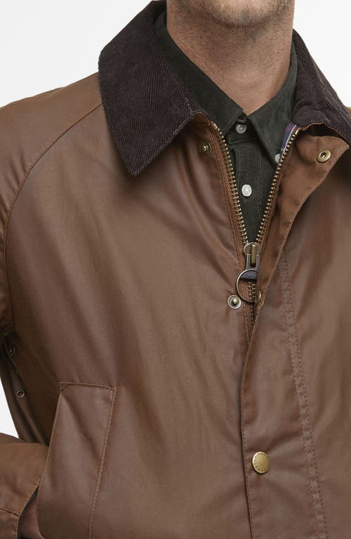 Shop Barbour Ashby Waxed Cotton Jacket In Bark