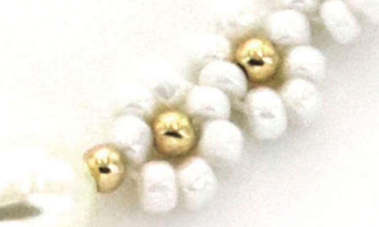 Shop Panacea Floral Seed Bead Imitation Pearl Necklace In White