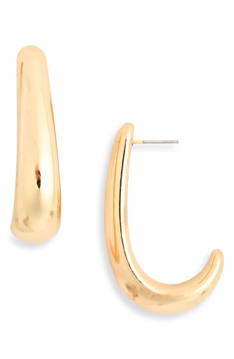 J-Huggie Hoop Earrings