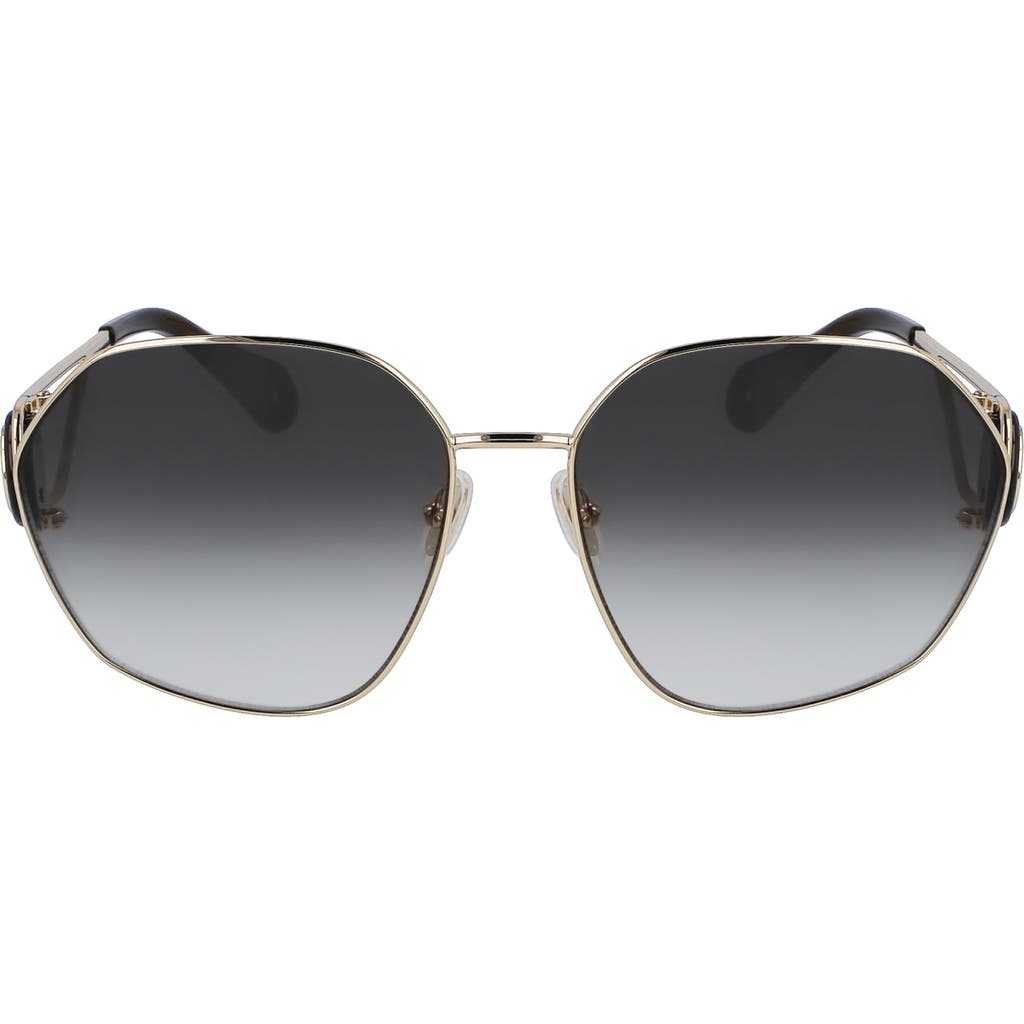 Lanvin Mother & Child 62mm Oversize Rectangular Sunglasses In Black