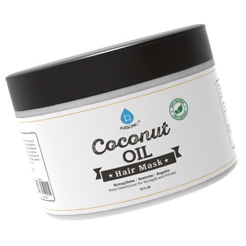 Shop Pursonic 100% Natural Coconut Oil Hair Mask 10 oz In Multicolor