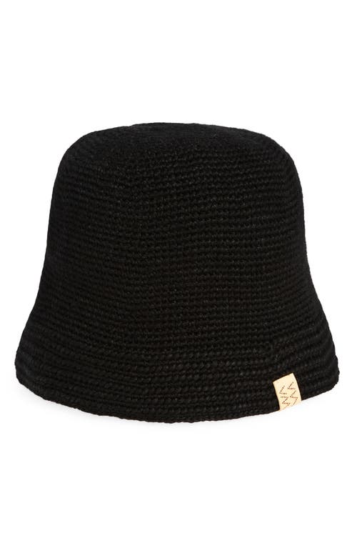 Wool & Linen Crochet Bucket Hat in Black