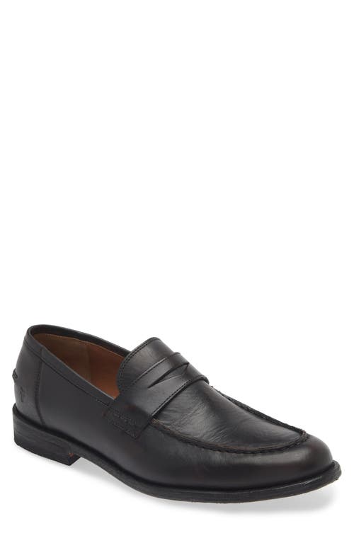 Shop Frye Tyler Penny Loafer In Black Leather