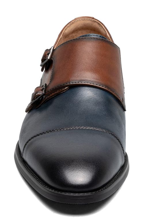 Shop Stacy Adams Raythorne Double Monk Strap Shoe In Navy/brown