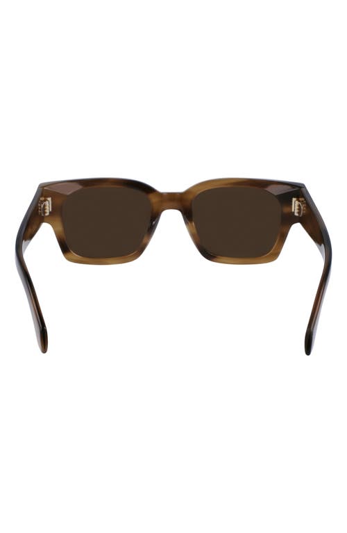Ferragamo Rivets 52mm Square Sunglasses In Striped Khaki